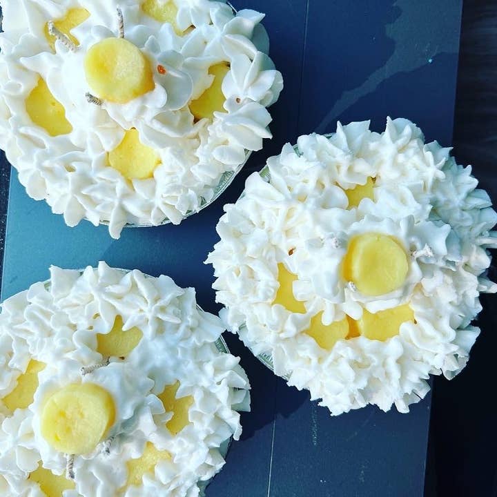 Banana Cream Pie Scented Soy Candle for wholesale by Smelly Melly Soaps and Candles, LLC