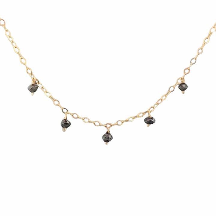 Five Black Diamond Stone Necklace for wholesale by Jennifer Shon Jewelry