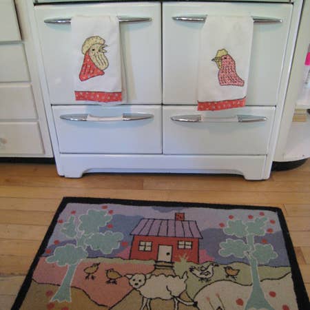 Island Farm Chicken Dish Towel Pattern for wholesale by Susan Branch Studios