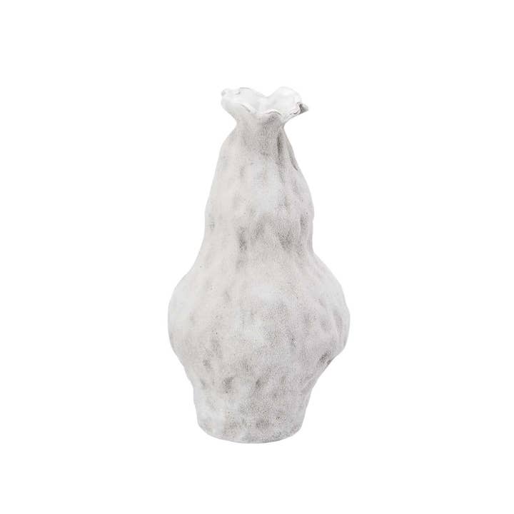 White ceramic vase Santorini for wholesale by Andrea House