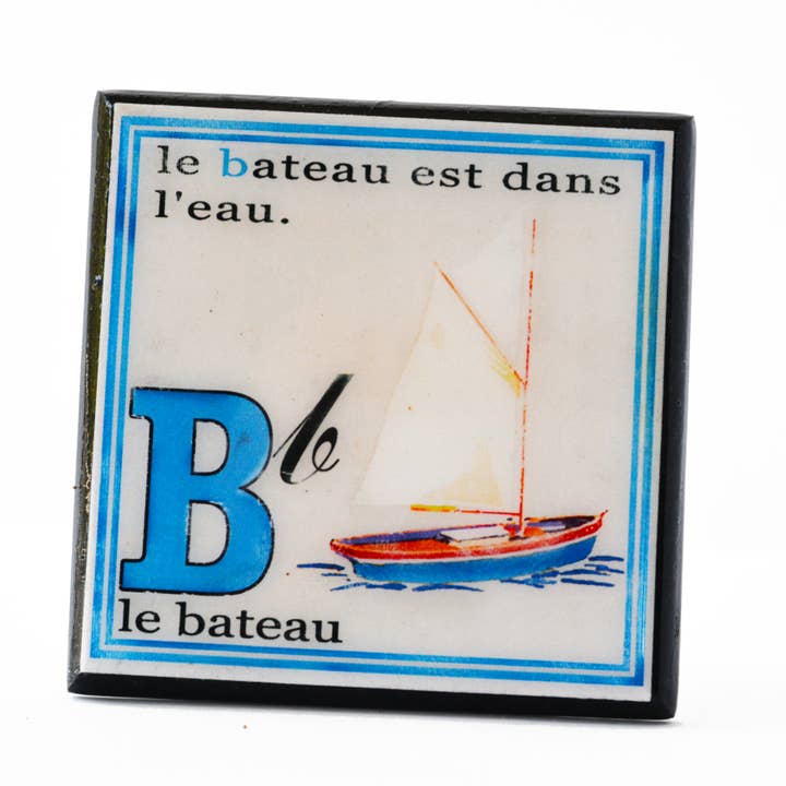 Cheltenham Road - Wholesale Coasters - Vintage French ABC Flashcard Coaster Set