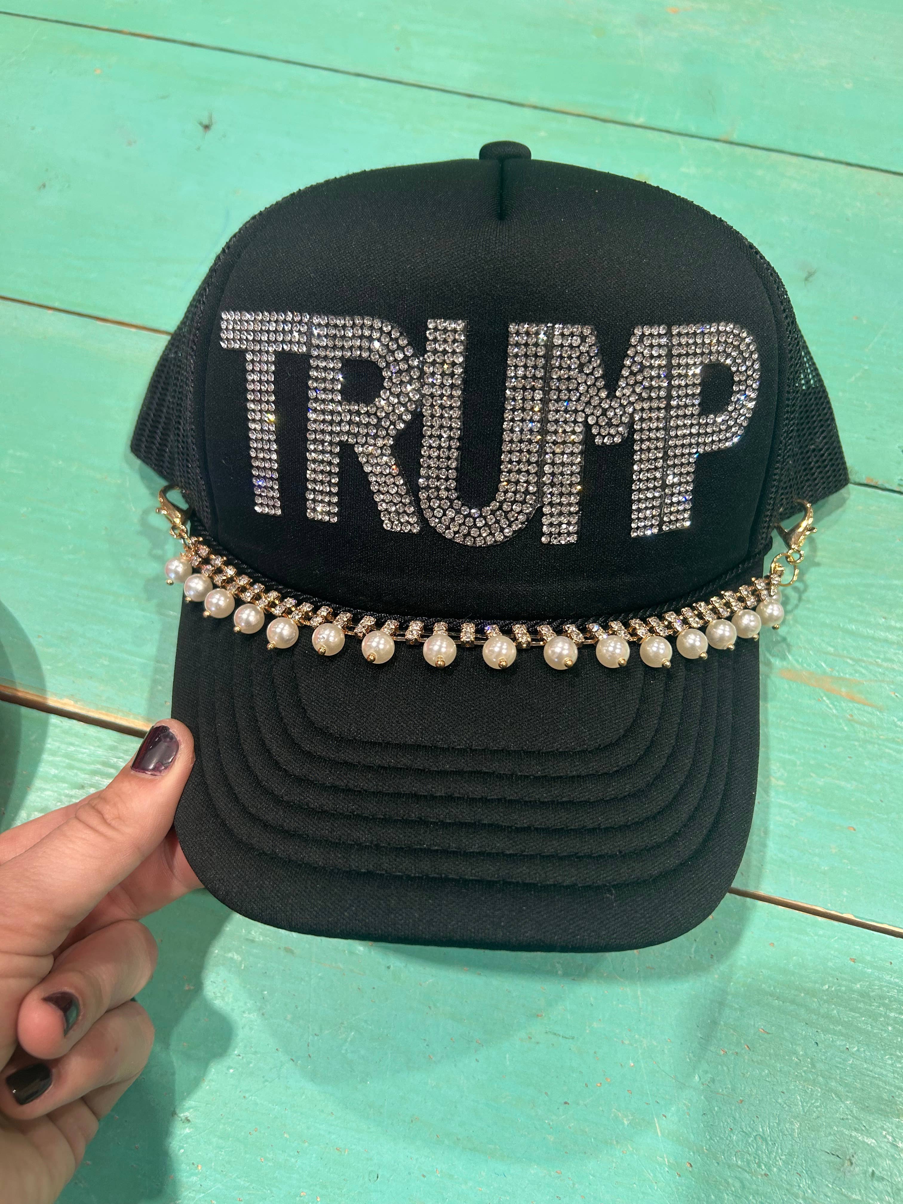 Vibes Hat Company – wholesale Trucker hat – Unisex – Rhinestone TRUMP Trucker | MAGA | Make America Great Again7