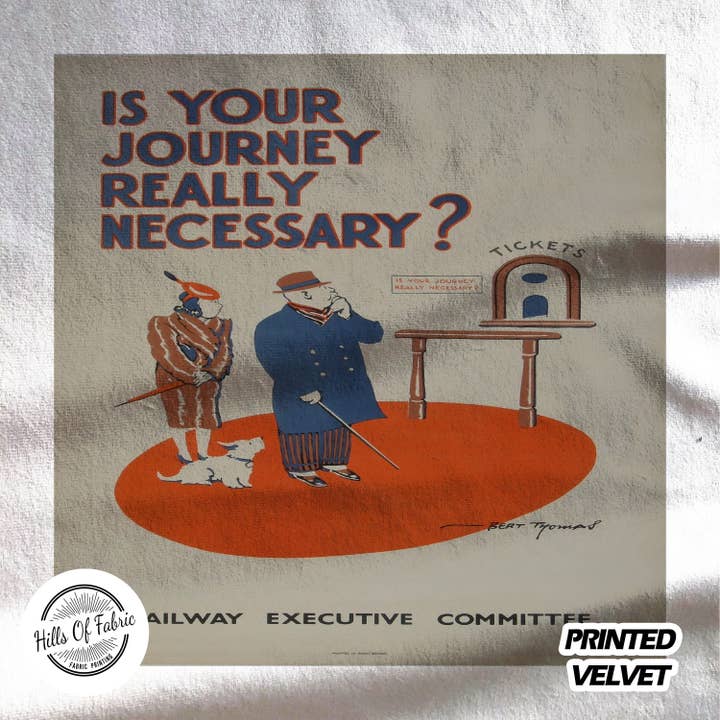 Is Your Journey Really Necessary Printed Fabric Panel for wholesale by Hills Of Fabric