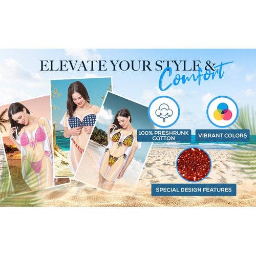 LA Imprints - Wholesale Swim Cover Up - Women's - LA Imprints Fantasy Coverup Red Macrame Tramp Stamp Bikini B3