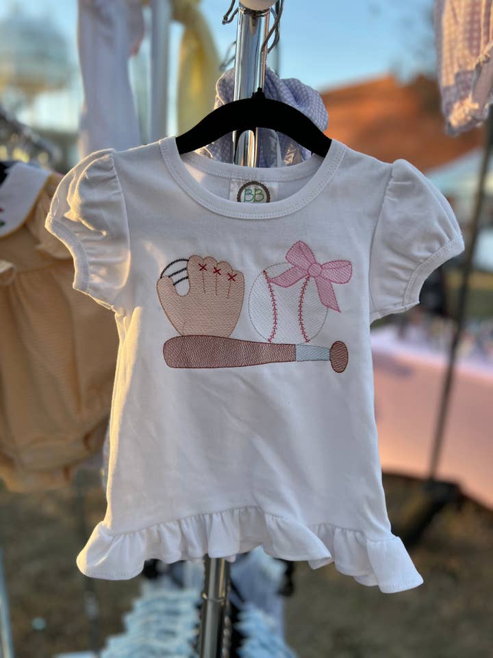 Baseball Bow Shirt for wholesale by Embroidered Edge