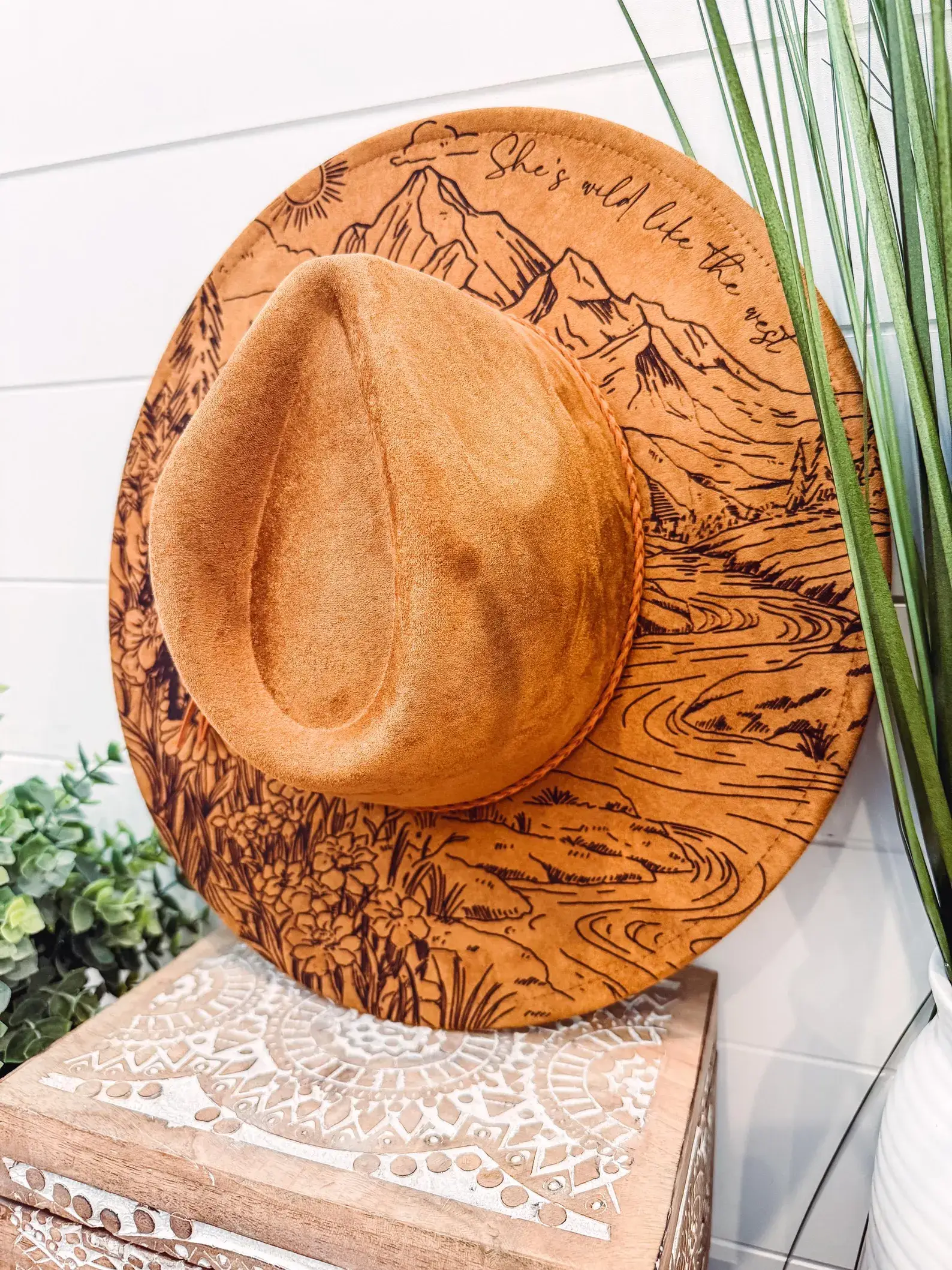 Willie & Dolly Designs - Wholesale Fedora - Women's - Engraved Floral Mountain Hat8
