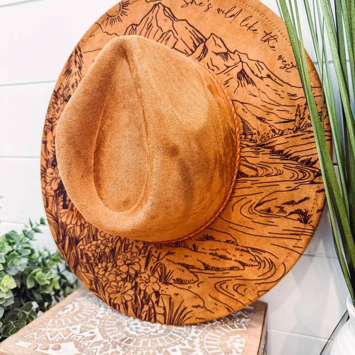 Willie & Dolly Designs - Wholesale Fedora - Women's - Engraved Floral Mountain Hat8