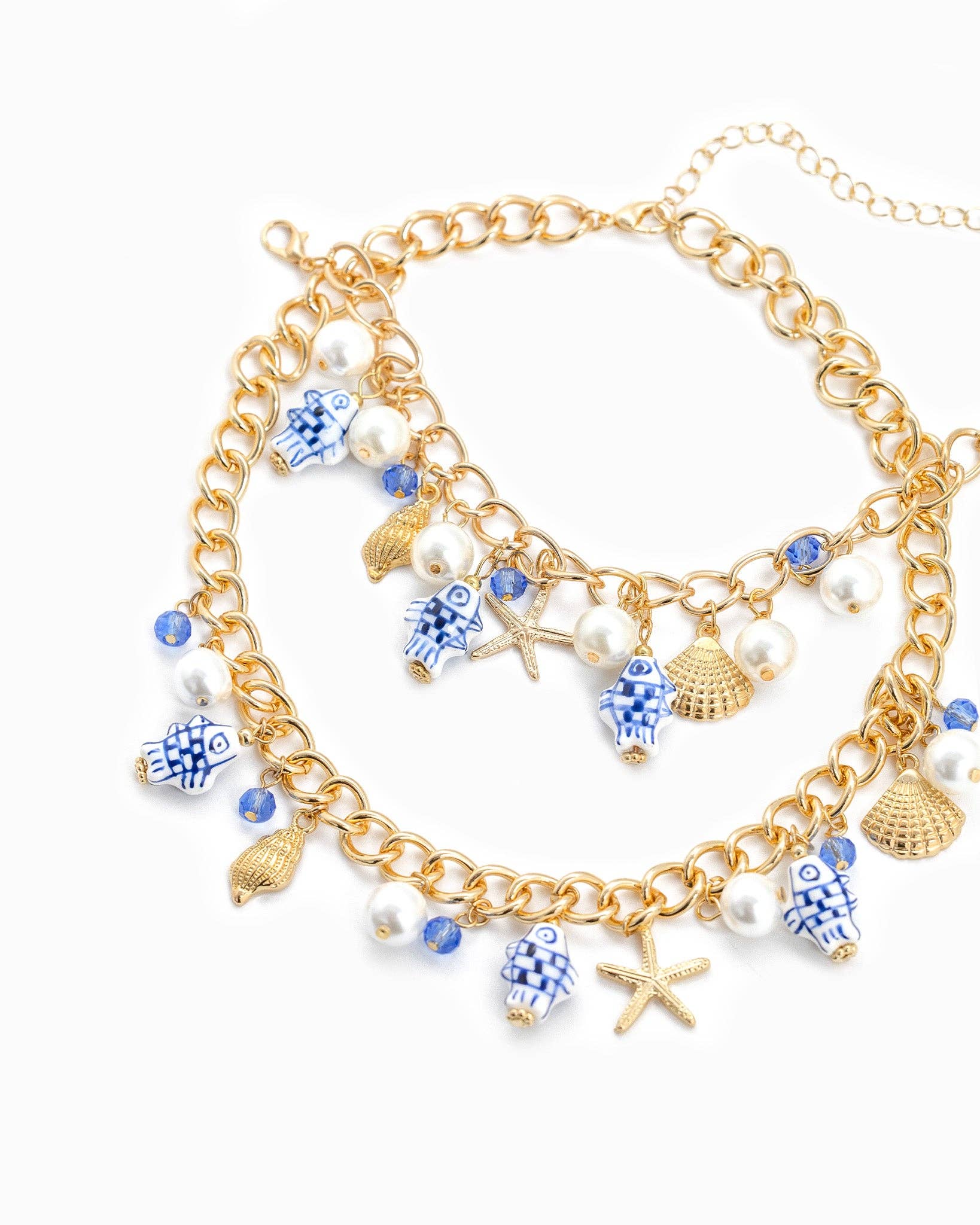 Sessori - Vente Colliers à pendentif - Collier avec pendentif poisson bleu marine en céramique Sea Life1