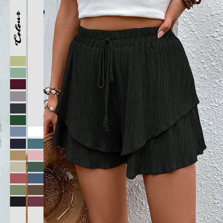 Avslappnade högmidjade strukturerade shorts för wholesale av onatorobi