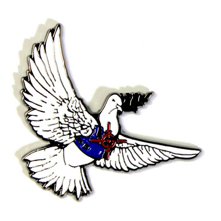 The Bullet Proof Dove Pin for wholesale by Sloth Steady