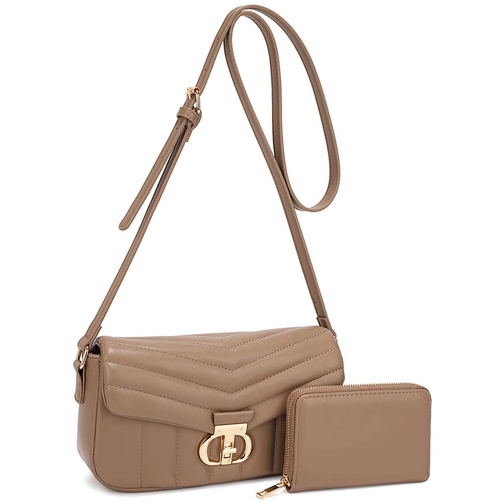 JOIA ACCESSORIES - Wholesale Crossbodytas - Dames - 2-IN-1 GEKWILTE ONTWERP CROSSBODY MET PORTEMONNEESET, ZS 207094