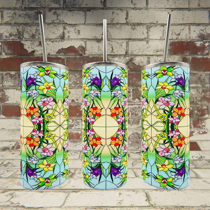 Vitrail à fleurs pour la vente par Triple D's Tumblers n More