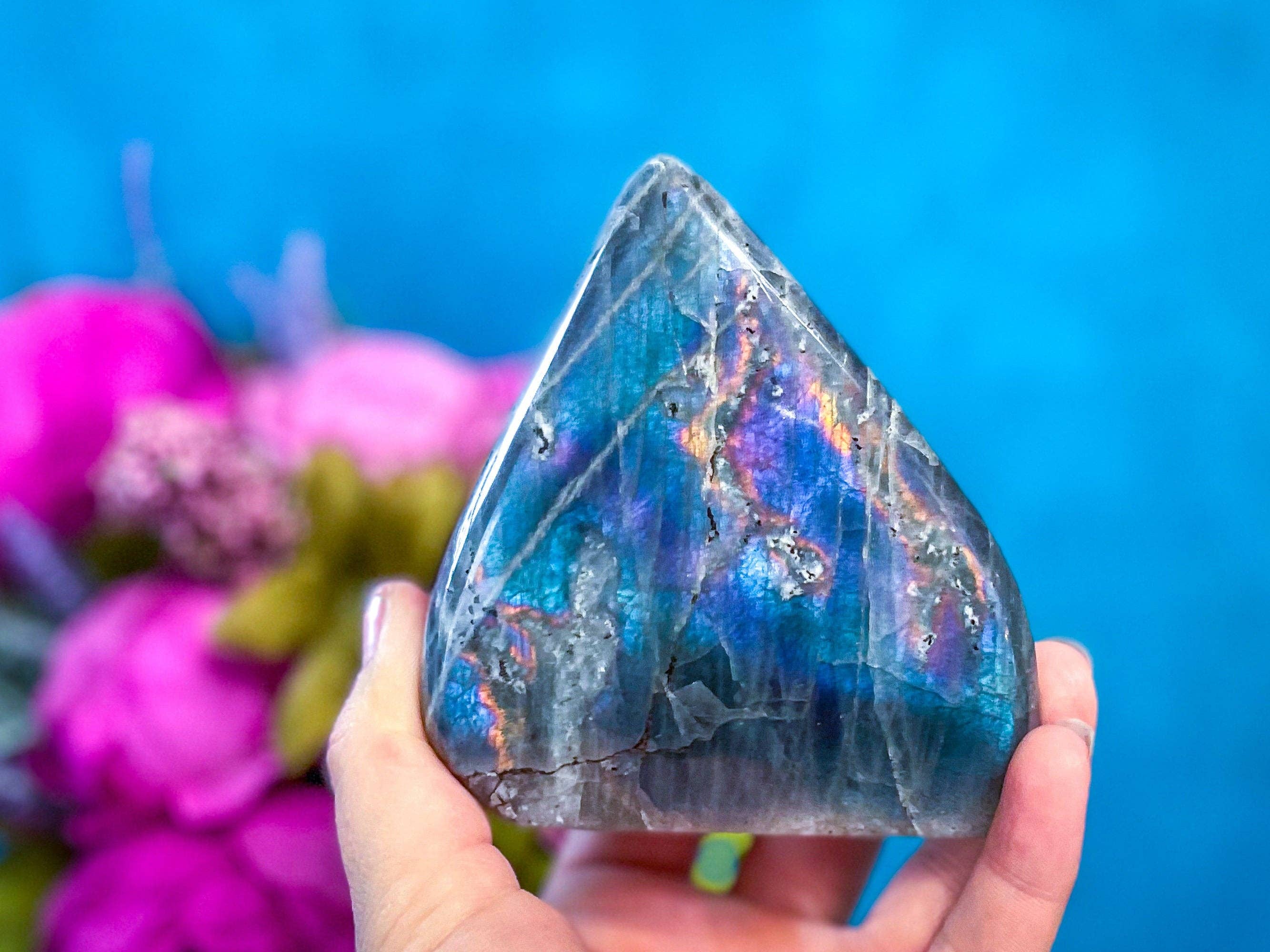 Mandala Gems – wholesale Spiritual stone/crystal – Rainbow Labradorite crystal Freeform6