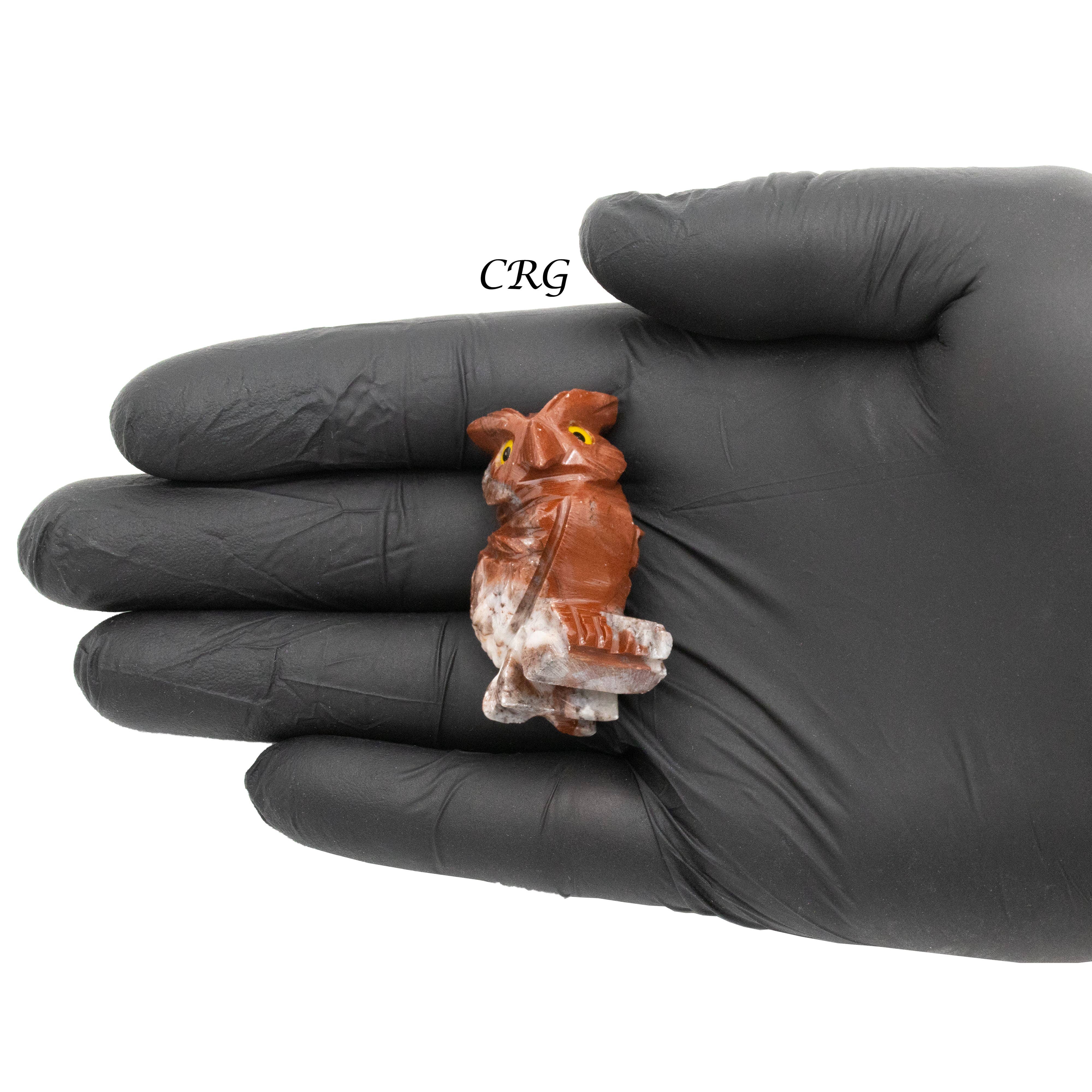 Crystal River Gems LLC - Wholesale Decorative Figurine - Peru Soapstone Owl on Trunk (1.5") AVG. 10 pieces2