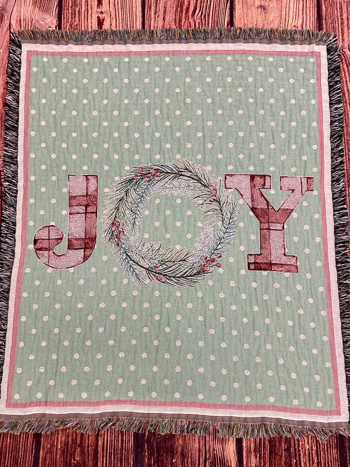 Christmas Throw Blanket - JOY for wholesale by Simply Home Woven Throws