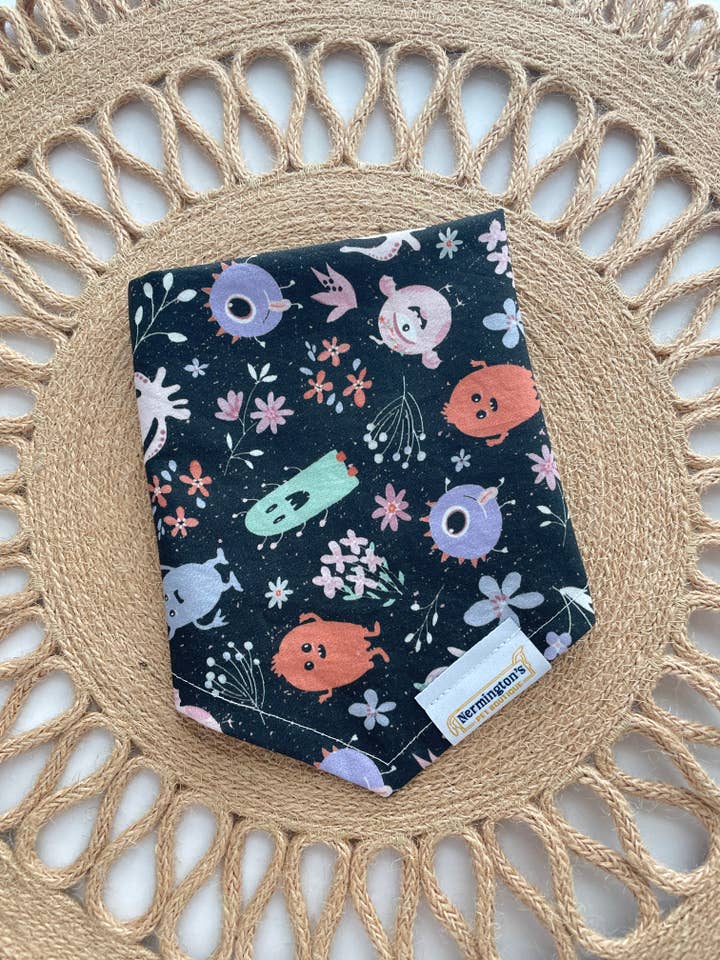 BOO! Bandana - Halloween Monsters Tie-on Dog Bandana for wholesale by Nermington's