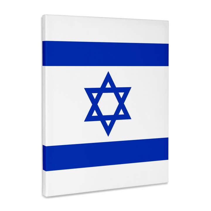 3dRose, Israëlische vlag - Blauw en wit met magen david ster - Joodse staat Israël - Jodendom - Zionisme, Museumkwaliteit Canvasdoek voor wholesale door 3dRose