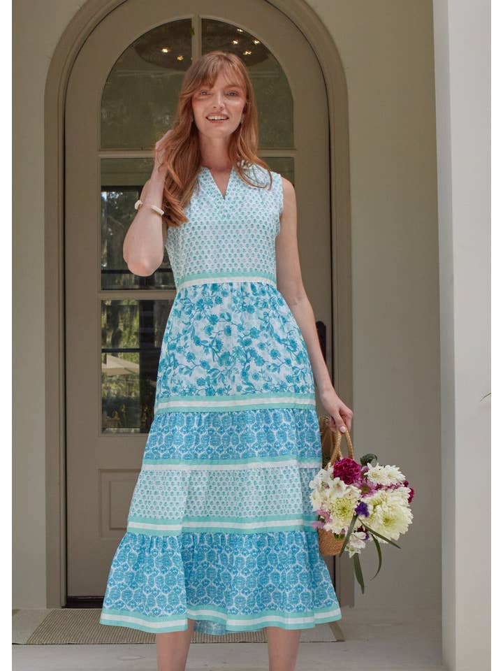 Cabana Life - Wholesale Dress - Women's - Rosemary Beach Woven Sleeveless Tiered Maxi Dress (257-RB-1705)