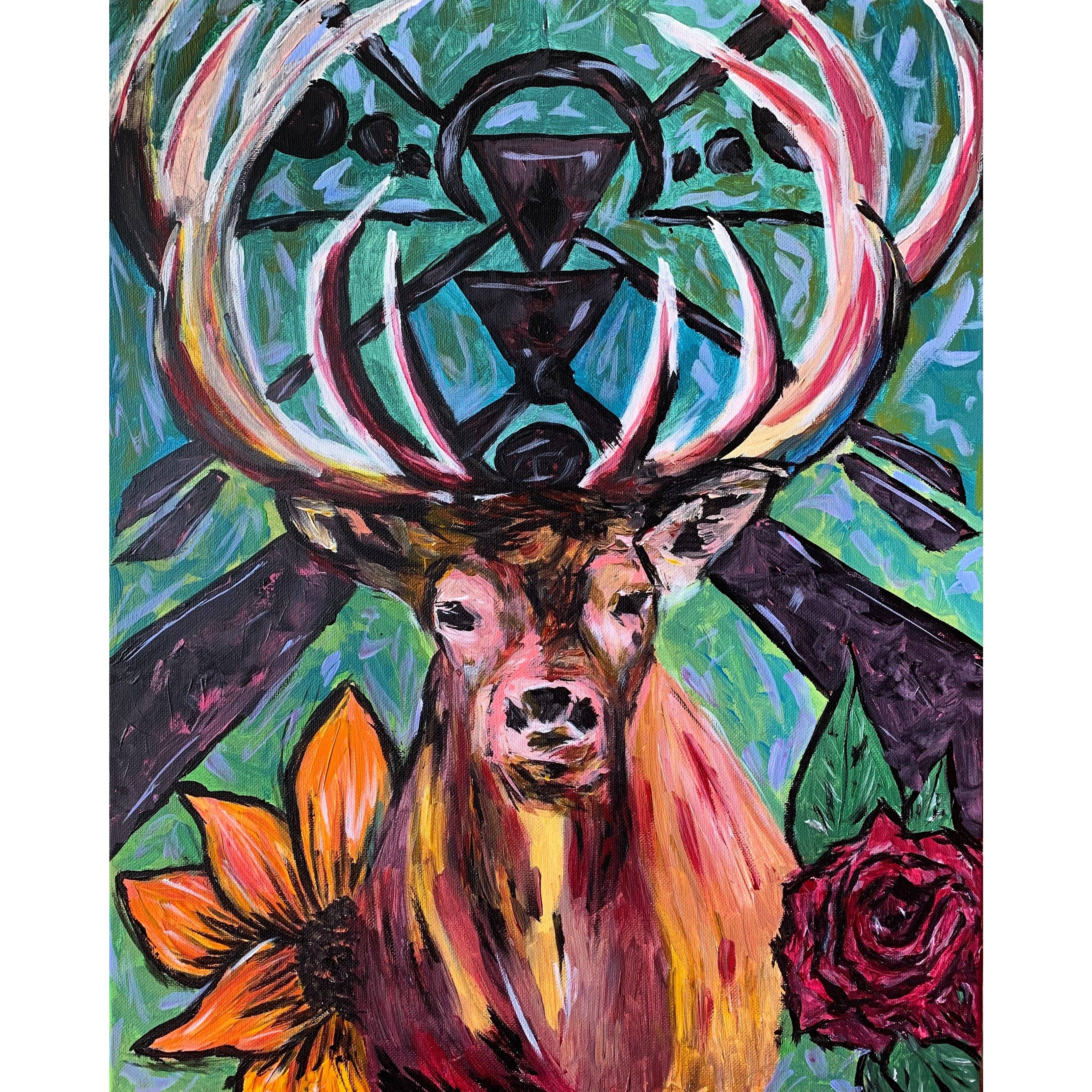 Third Wolf Designs - Vente Affiche d'art - Imprimé ésotérique en forme de cerf0