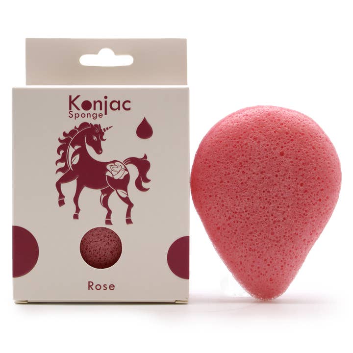 Ancient Wisdom – wholesale Bath pouf/sponge – Teardrop Konjac Sponge - Rose - Anti-aging