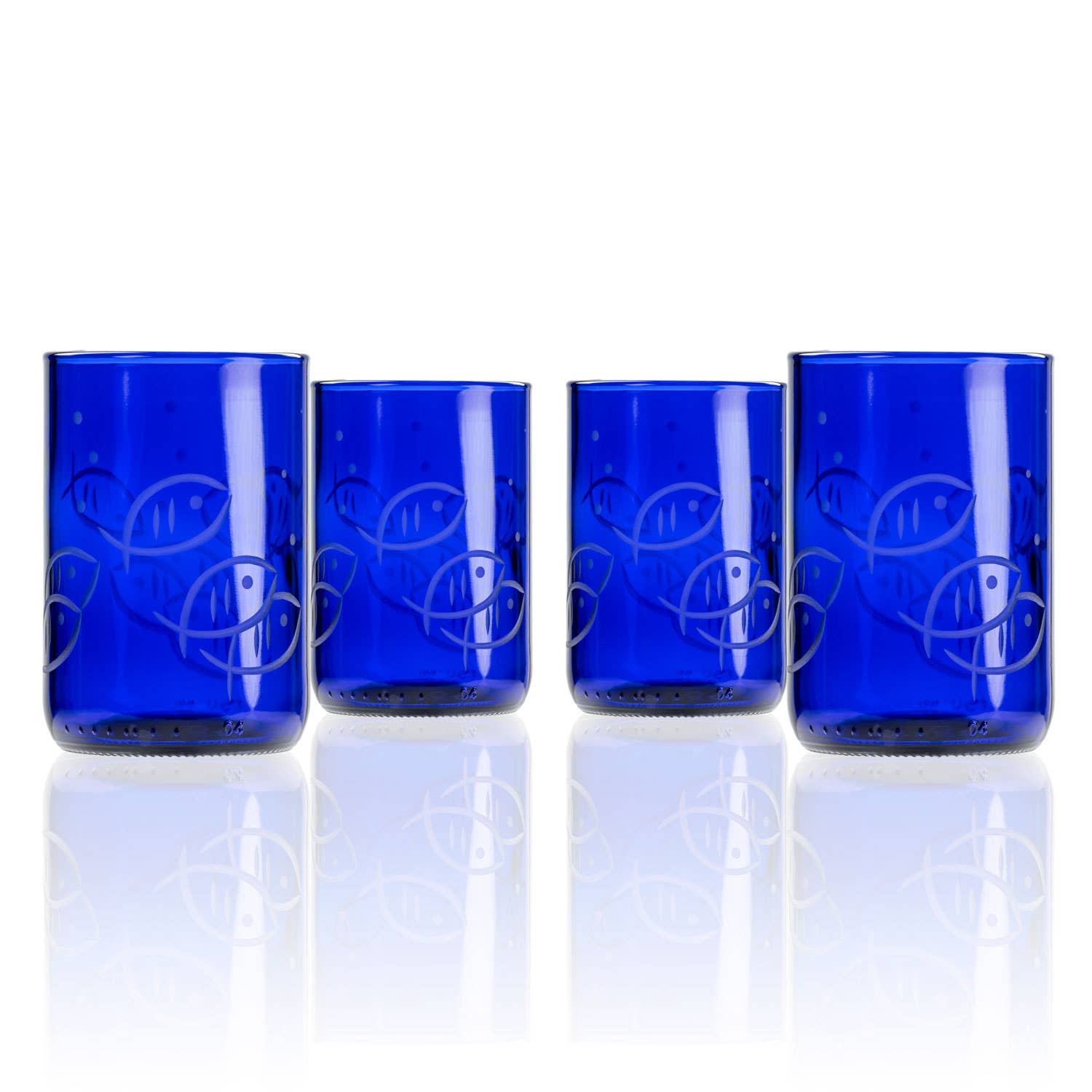 Rolf Glass – Copo/caneca por atacado – Copo Azul Peixe 14oz – Vidro Reciclado Cobalto1