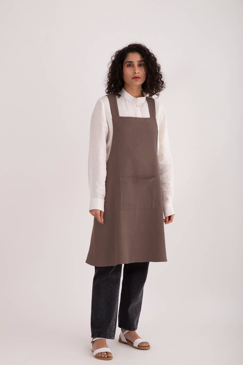 Live Linen - Wholesale Apron - Natural Solid Linen Cross Back Apron – Stylish Utility7