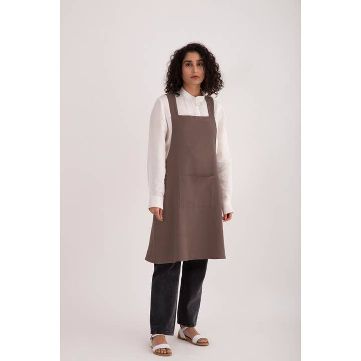 Live Linen - Wholesale Apron - Natural Solid Linen Cross Back Apron – Stylish Utility7