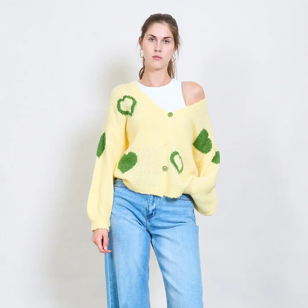 AMELÉ - Wholesale Cardigan - Women's - Heart print cardigan5