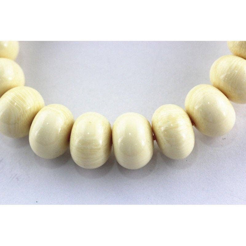 CRCBEADS - Vendita all'ingrosso Perline - Perline a rondella lisce in osso sintetico 6x10mm 8x12mm 10x14mm filo da 15,5"2