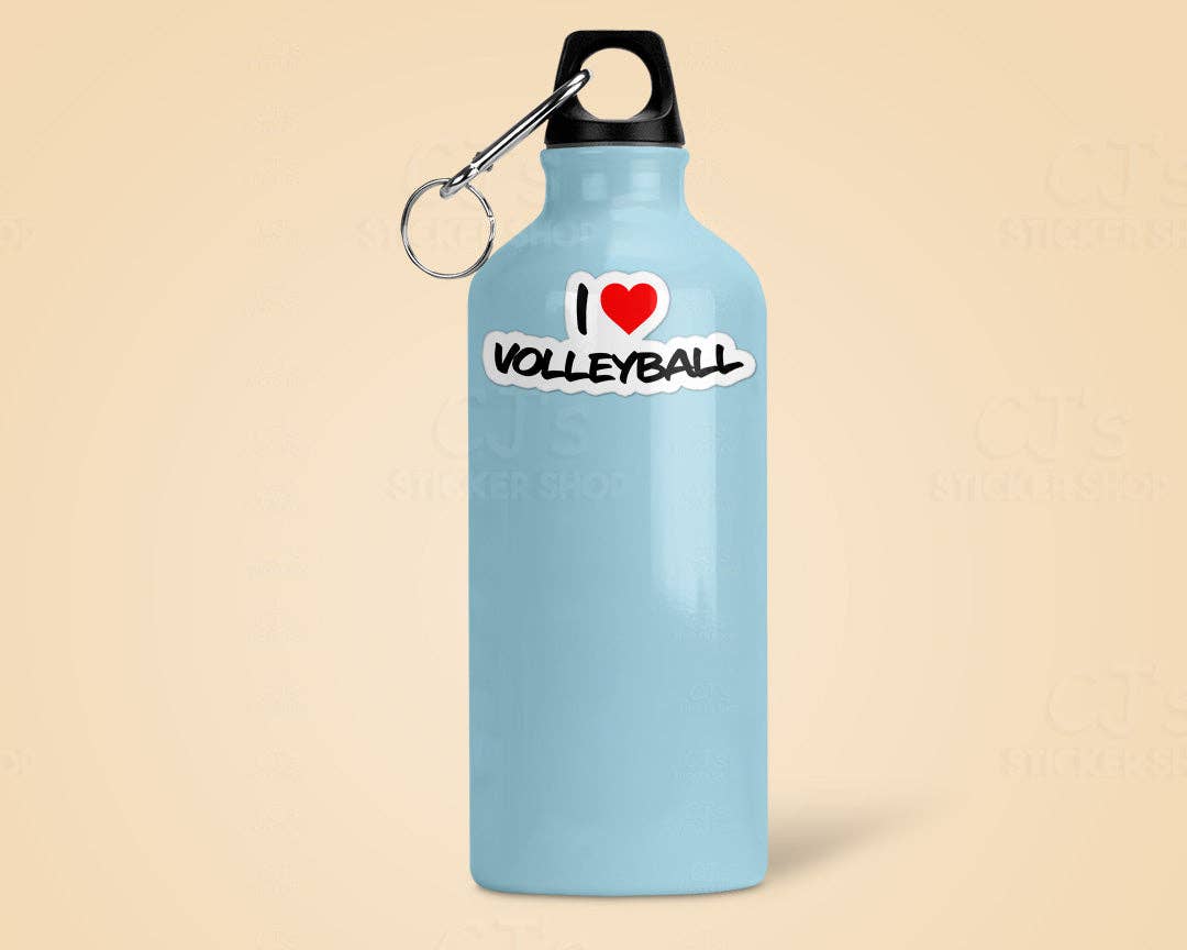 CJ's Sticker Shop - Vendita all'ingrosso Adesivo - Adesivo in vinile con scritta «I Love Volleyball»3