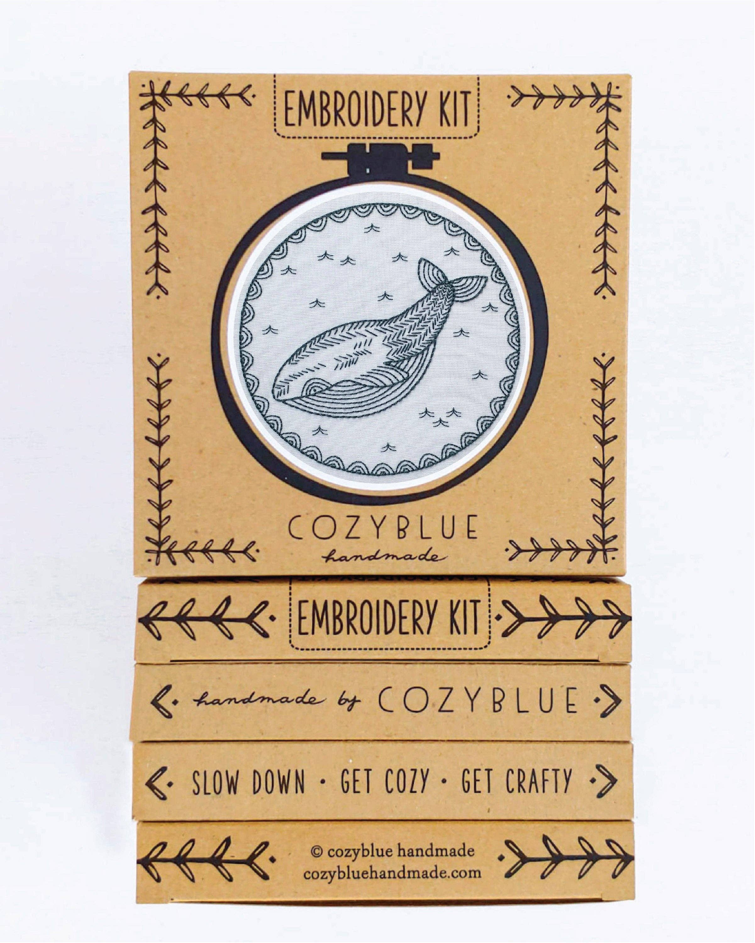 cozyblue handmade – wholesale Embroidery/cross-stitch supplies – whale of a time embroidery kit1