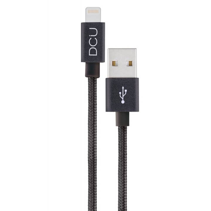 CONEXÃO USB-MFI IPHONE PRETO ALUMÍNIO 1m por atacado de DCU TECNOLOGIC