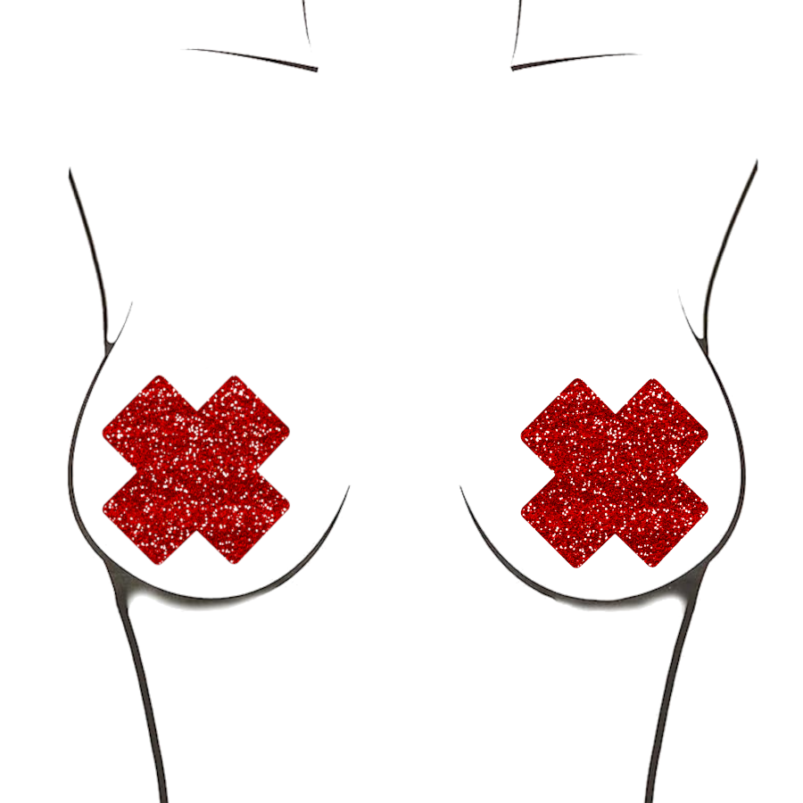 Niptees - Vente Cache-téton – femme - Couvre-tétons Sparkly X Cross Pasties1