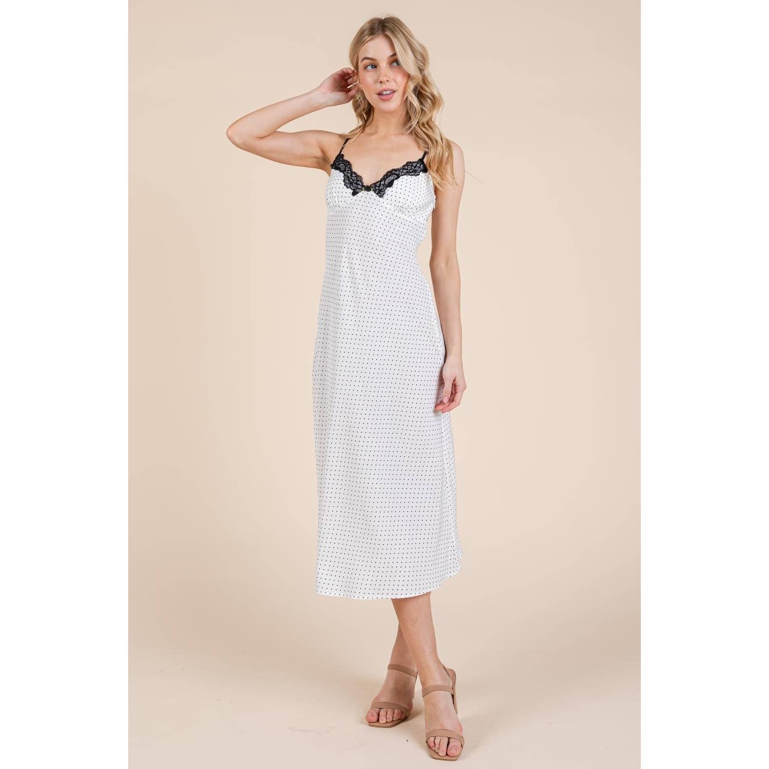 Honey Mango - Wholesale Dress - Women's - Polka dot midi dress2