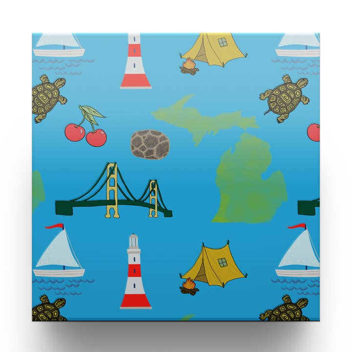 Sottobicchiere Assorbente Emblemi del Michigan per la vendita all'ingrosso da parte di June Apothicarie