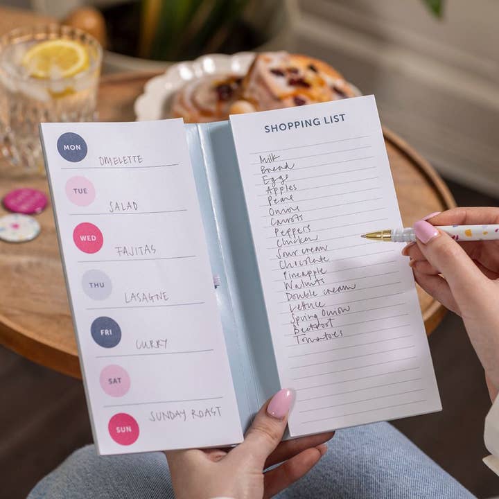Busy B - Wholesale Planner - Meal Planner & Tear Off Shopping List Organiser - Navy Spot