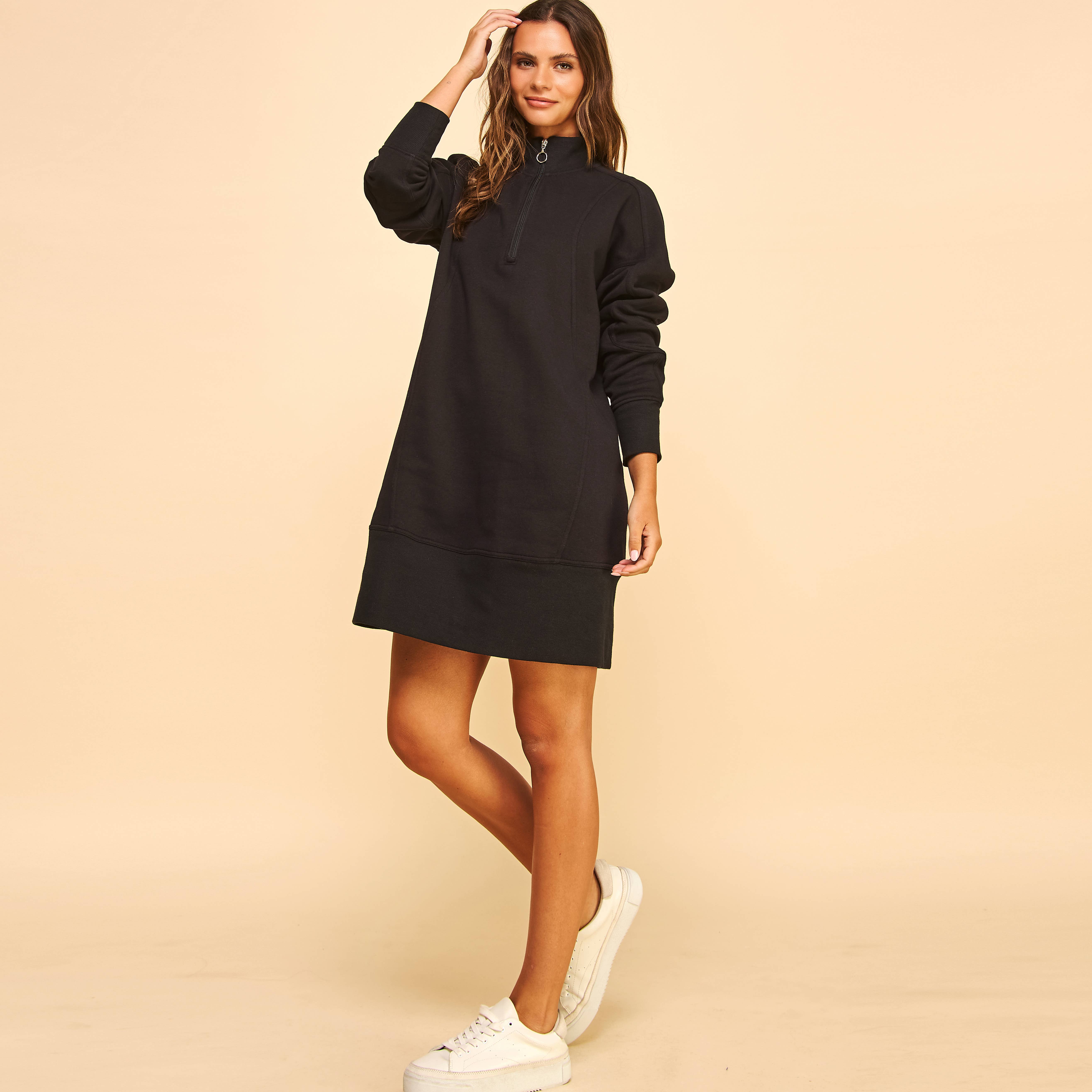 FREEZIA - Vente Robe – femme - SWEAT-SHIRT ZIPPÉ EN TISSU ÉPONGE FRANÇAIS, ROBES DÉCONTRACTÉES-FZ0010-D132