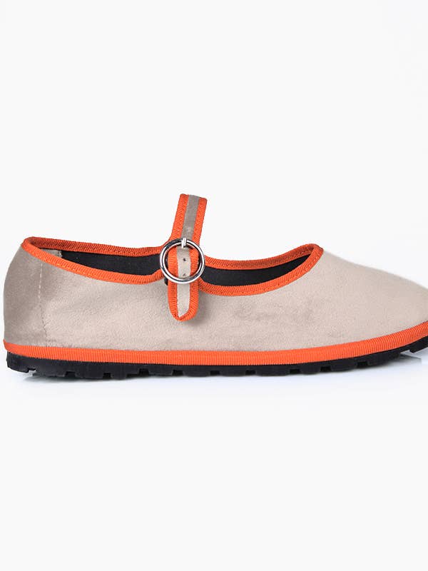 Mary Jane en velours coton - Vivo Cotto - semelle Freccia pour la vente par Venezianas Scarpe Originali