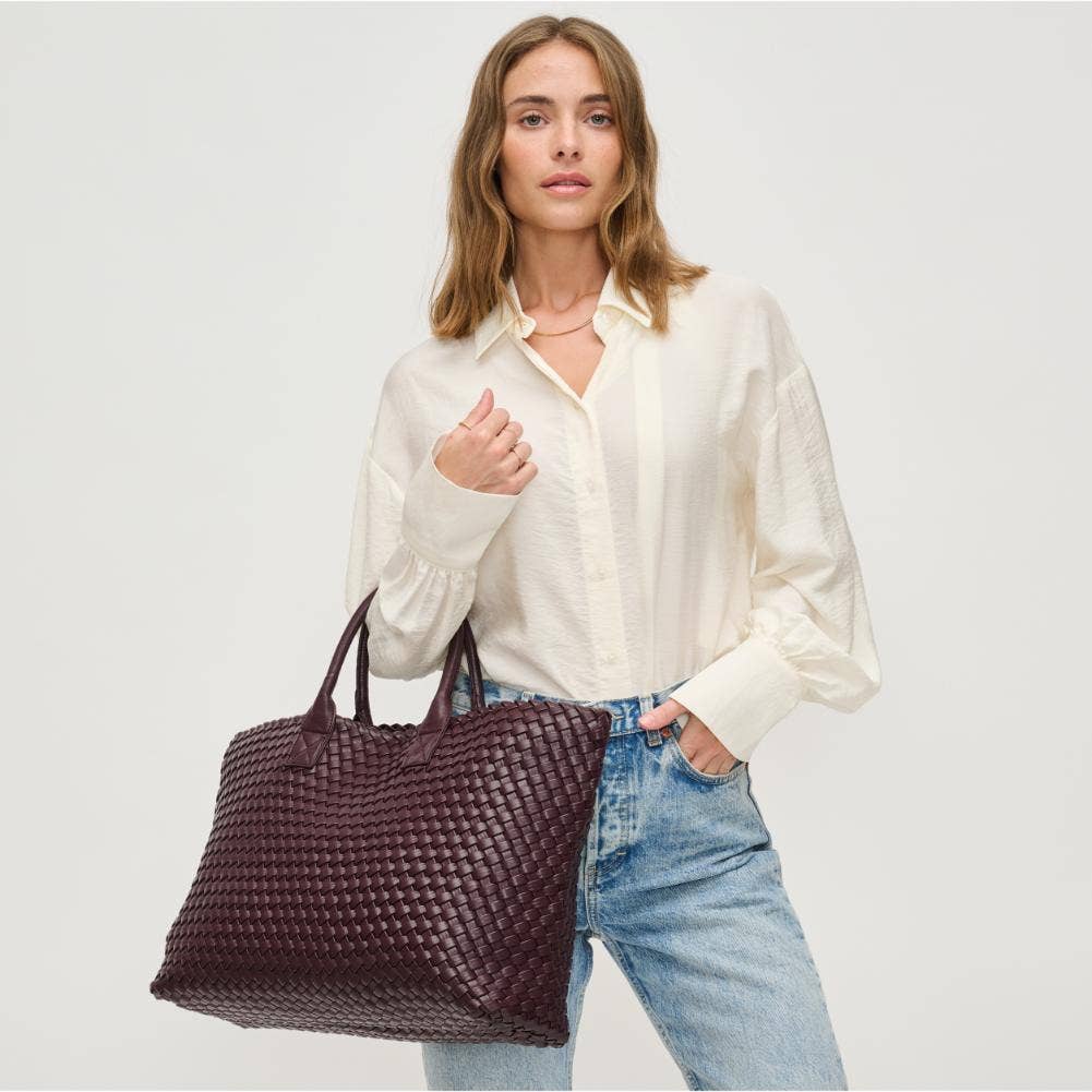 Urban Expressions - Wholesale Tote Bag - Women's - Ithaca Woven Vegan Leather Tote49