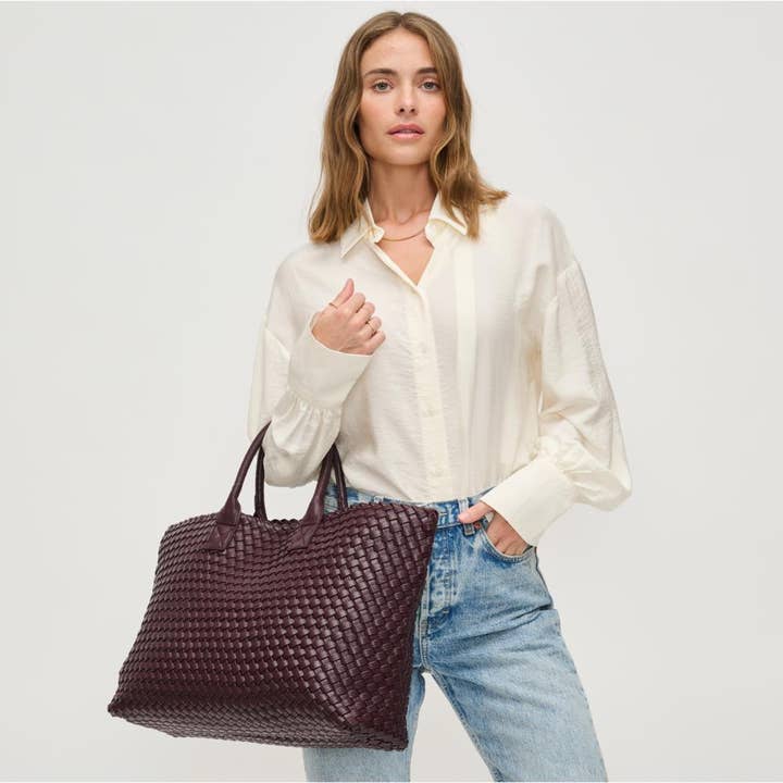 Urban Expressions - Wholesale Tote Bag - Women's - Ithaca Woven Vegan Leather Tote49