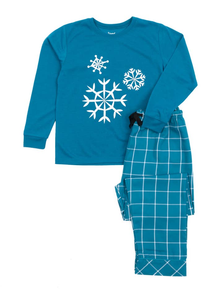 Leveret Pajamas - Wholesale Sleepwear Set - Kids - Kids Pajamas Poly Top & Flannel Feel Pants9