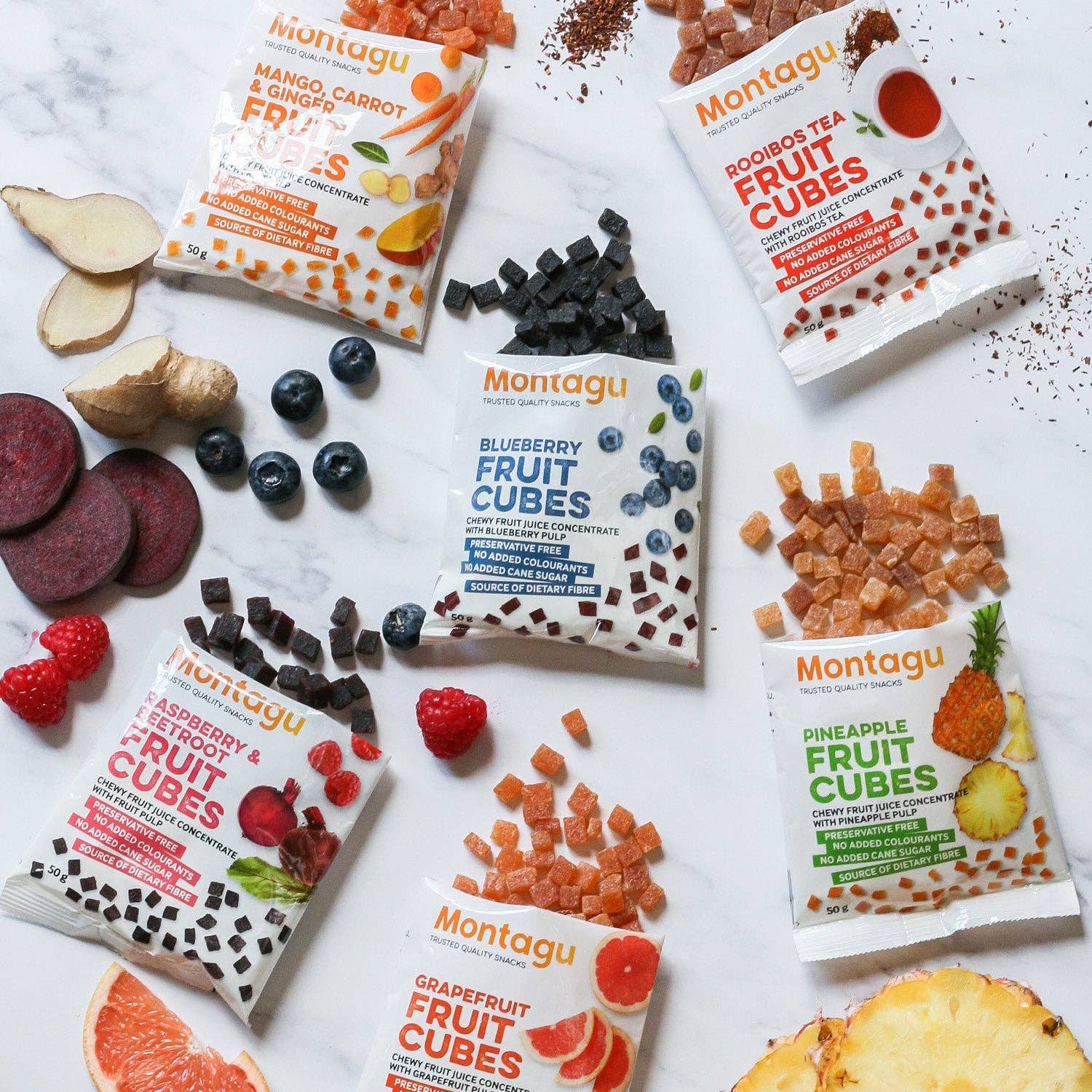 Mahdina - Vente Collations aux fruits - Montage : Cubes de fruits - ananas, sans gélatine, (10 x 50 g)6