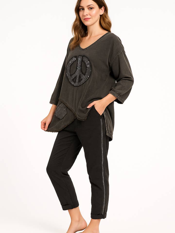 Rhinestone stretchbroek voor wholesale door Marisima by Urban Mangoz