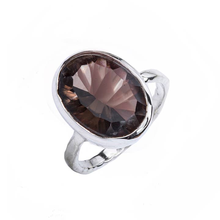 Amargo Smoky Quartz Sterling Ring for wholesale by Saraswati Imports