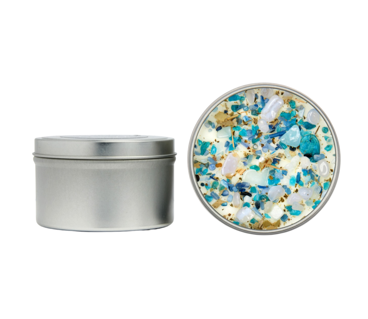 New Moon Beginnings - Wholesale Jar/Filled Candle - Seven Chakra Candles - Soy Candle - Herb & Crystal Candles9