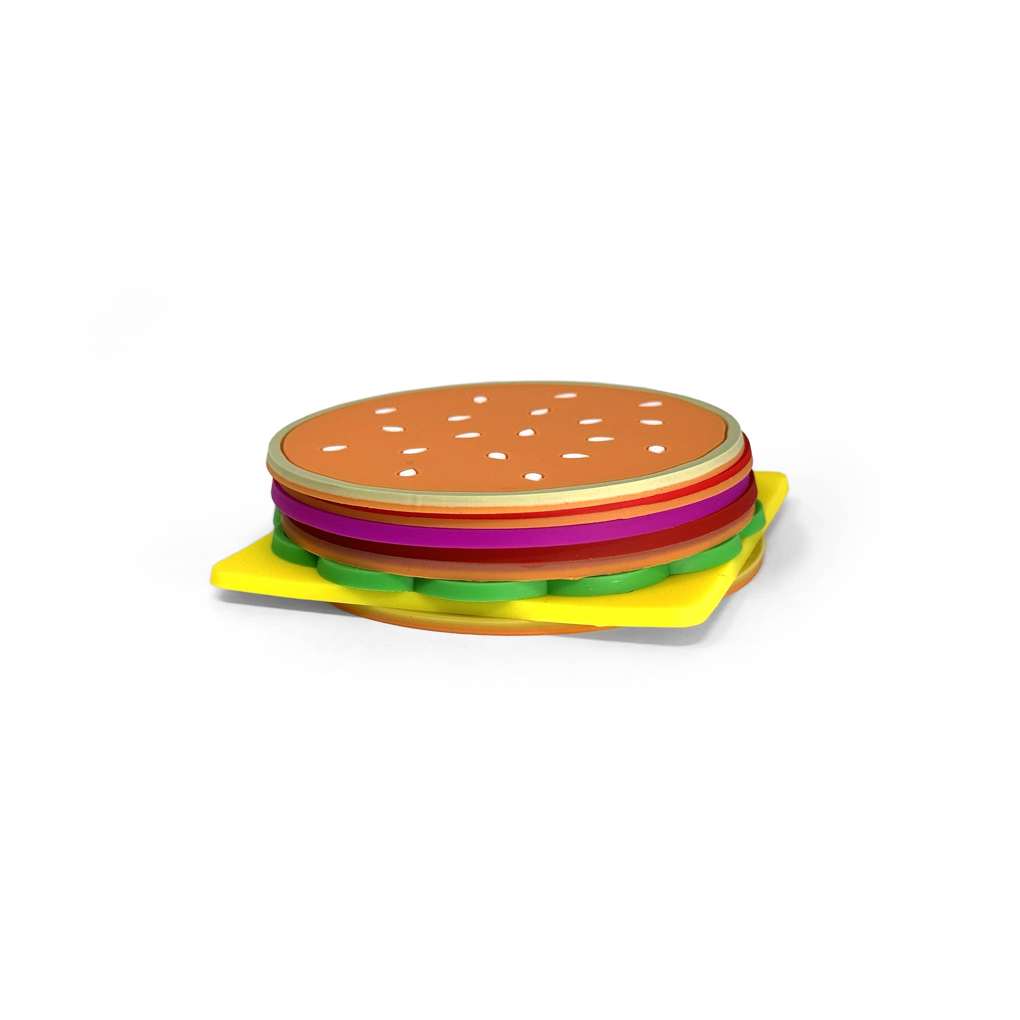 Rainbow Unicorn Birthday Surprise - Wholesale Coasters - Cheeseburger Stacking Coaster Set1