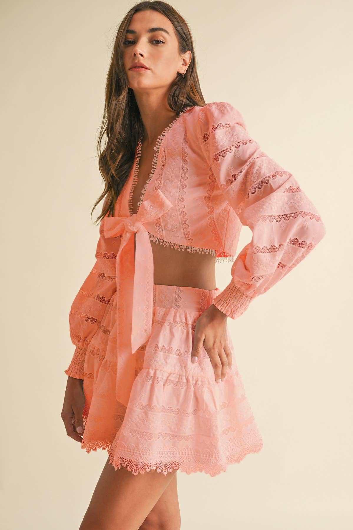 White Lace Cotton Crop Blouse Top for wholesale on Faire18