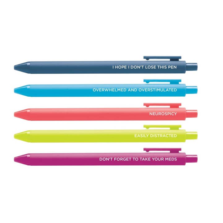 MangoIllustrated - Wholesale Pen - Neurospicy jotter gel pen set1