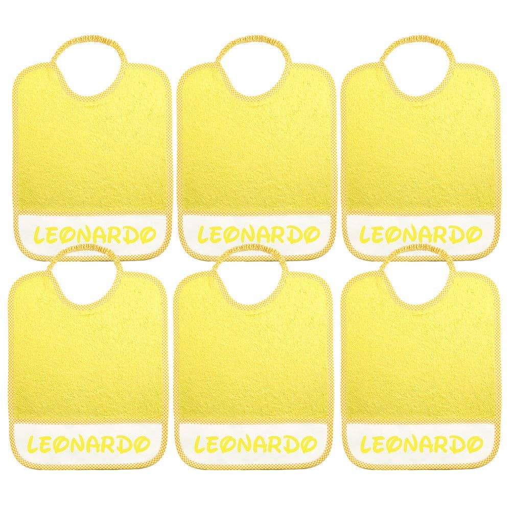 Almatex srl - Wholesale Diaper (Cloth) - Baby - 6 MAXI BIBS 29X36 with ELASTIC personalized with the name you want.3