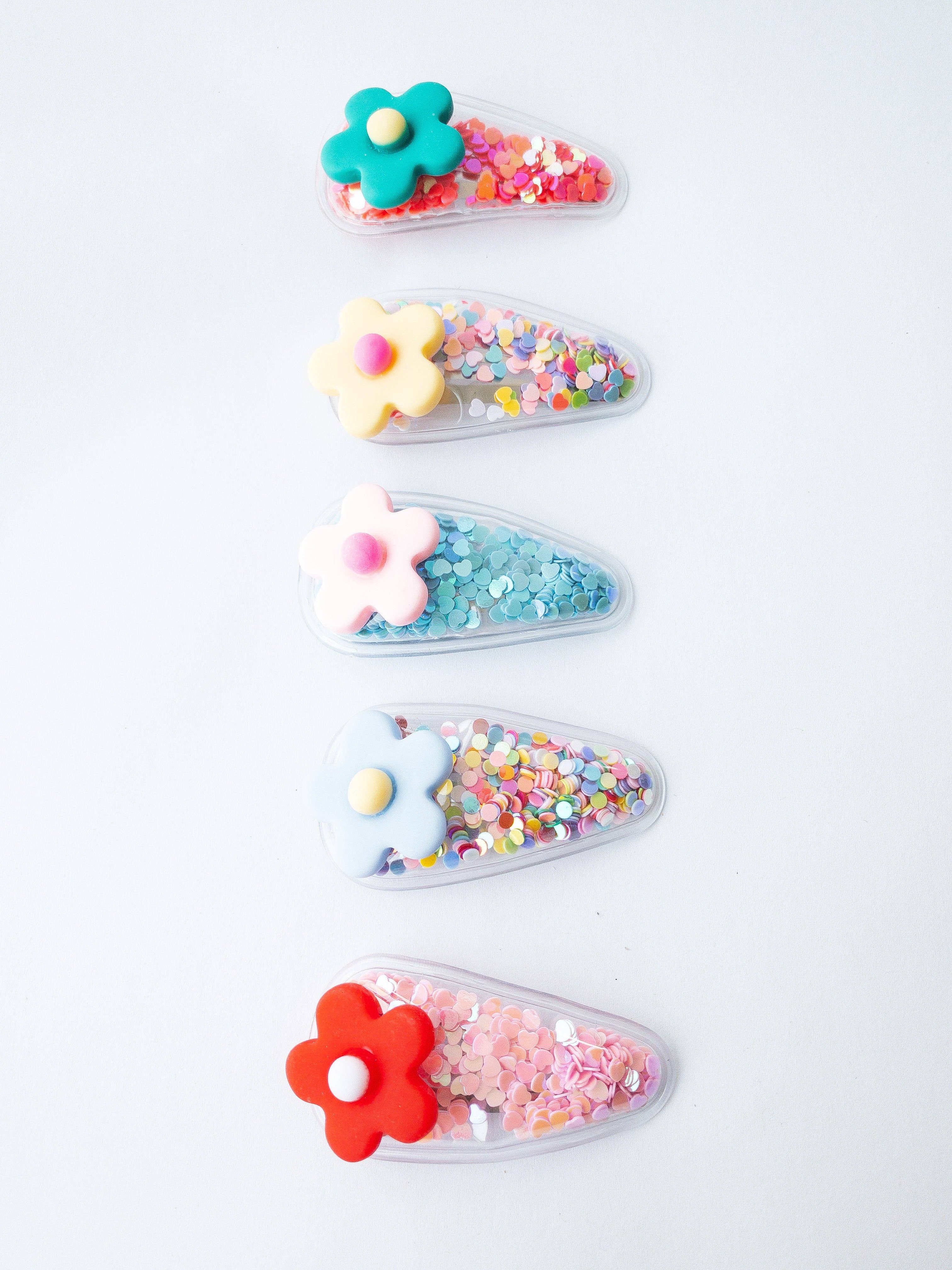 Eggy Cakes - Wholesale Hair Clip - Kids - Flower Confetti Shaker Hair Clips2